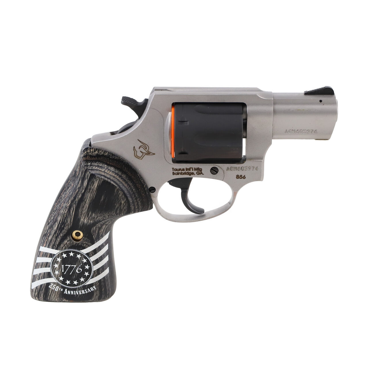 Taurus 856 .38 Special 2" Bbl 6rd Cap SS/Bk Bk Wd 1776 Revolver 2-85625-US3