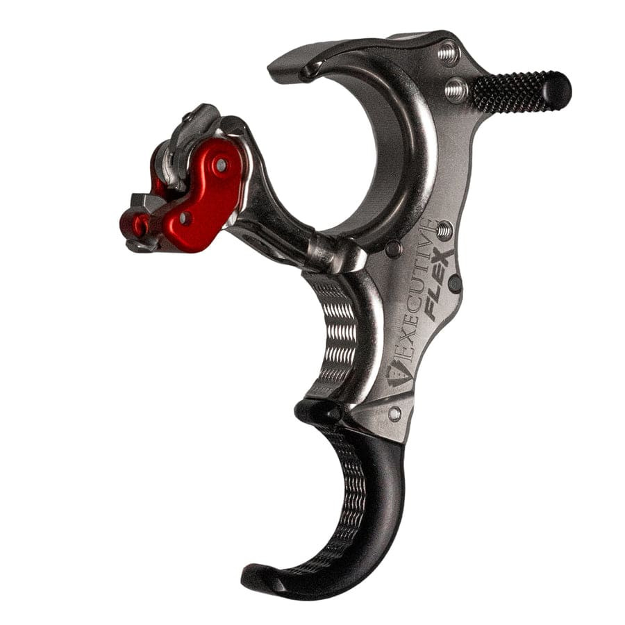 T.R.U. Ball Archery Executive Flex 3 Finger Aluminum/Brass Quick Silver Brass Small Handle Release TEXF-QS-S