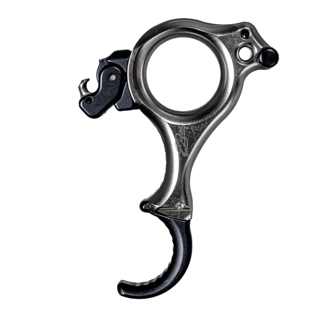 T.R.U. Ball Archery Fulkrum AC Flex 3 Finger Aluminum/Brass Quick Silver Brass Large Handle Release TFAF-QS-L