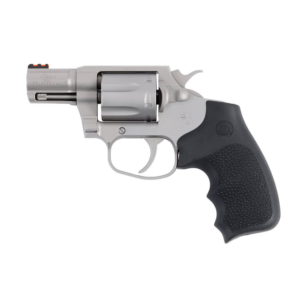 Colt Cobra .38 Special+P 2" Bbl DA/SA Brass Bead Front Integral Notch Rear Sight Black Hogue Grip Matte SS Revolver COBRA-SM2RFO
