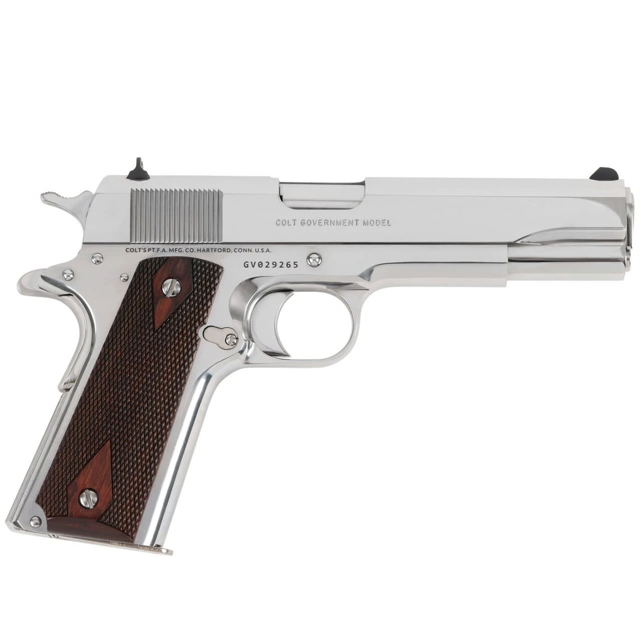 Colt 1911 Government Model .45 ACP 5" National Match Bbl Series 70 Bright SS Pistol O1911C-BS