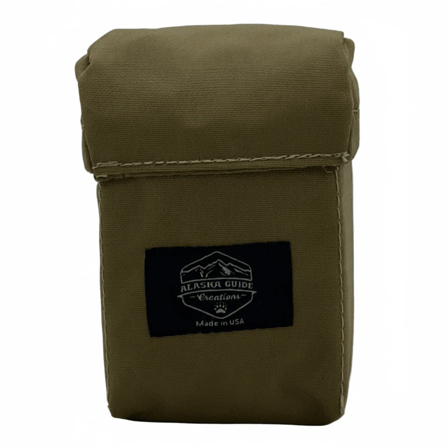 Alaska Guide Creations Flex Nylon Webbing Tricot Foam Coyote Brown Rangefinder Pouch FRF-CB