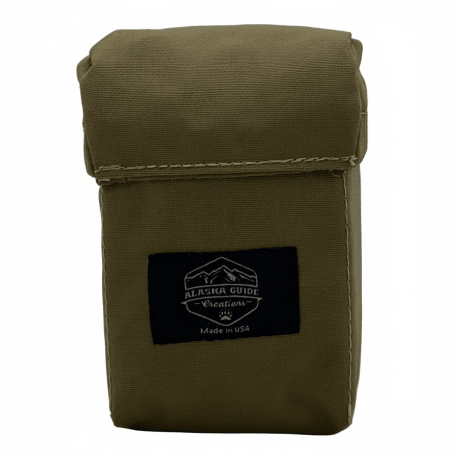 Alaska Guide Creations Flex Nylon Webbing Tricot Foam Coyote Brown Rangefinder Pouch FRF-CB