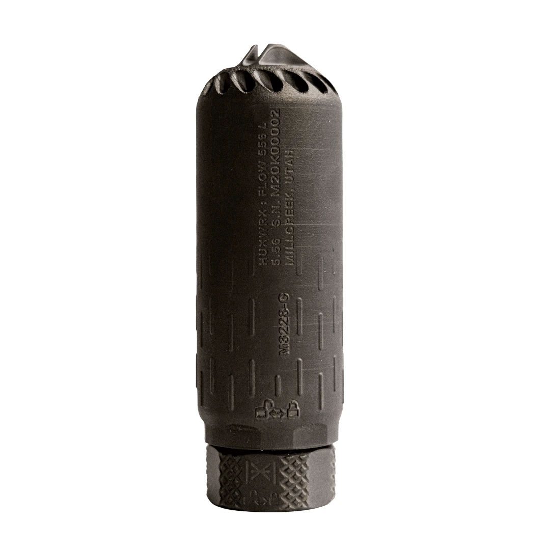 HUXWRX FLOW 556k LS Silver Magic Kit with 5.56 Quick-Detach 5.5" Stainless Steel Suppressor and 1/2x28 Flash Hider M3821
