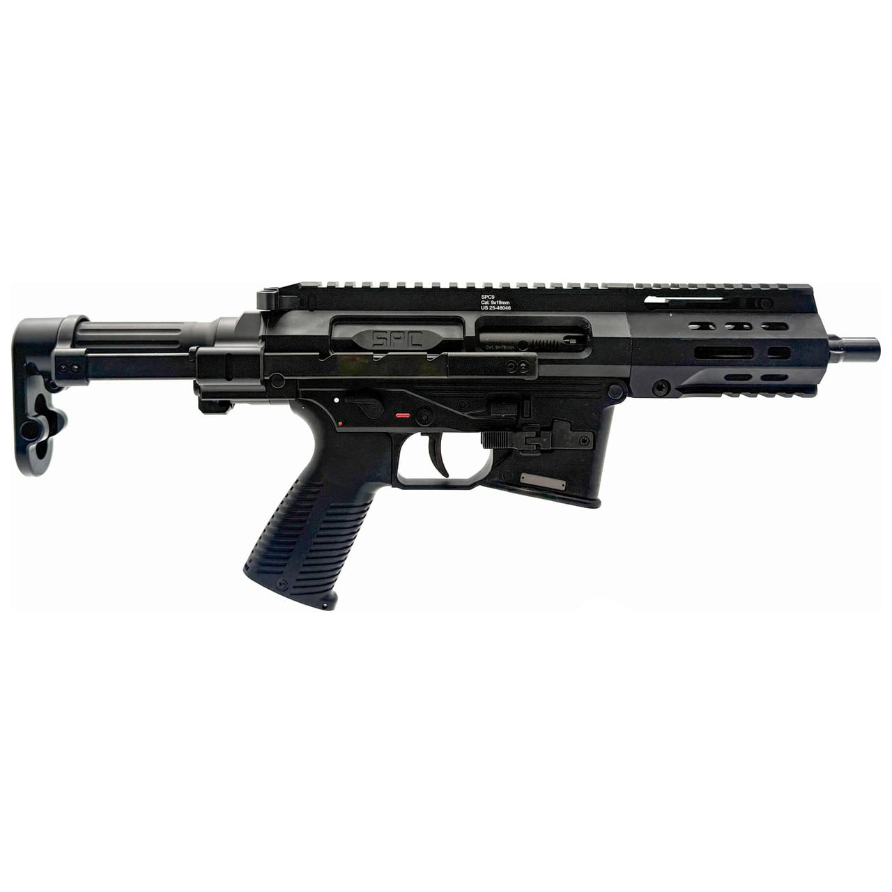 B&T SPC9 FRT PDW 9mm 1:10 Twist 6.5"Bbl SBR with Glock Lower Receiver and Rare Breed 3-Position FRT, Telescopic Stock BT-500003-PDW-G-SBR-FRT