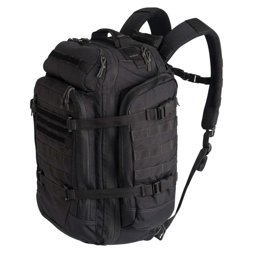 First Tactical Specialist 3 Day 56L Black Backpack w/ Shovel Backboard & YKK Zippers 180004-019-1SZ