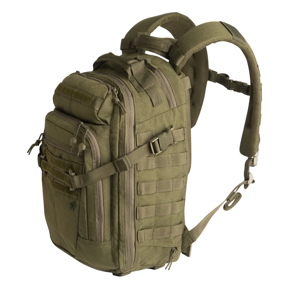 First Tactical Specialist Half-Day 25L OD Green Backpack w/ Shovel Backboard & YKK Zippers 180006-830-1SZ