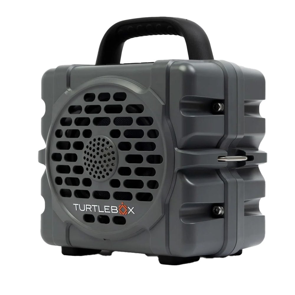 Turtlebox CUB Outdoor Bluetooth Speaker with 2-Unit Pairing & Party Mode, Steel Tie-Downs, 8.6"x7.2"x5.8", 5.3lbs, Gray TB-CUB-G1-GRAY-1