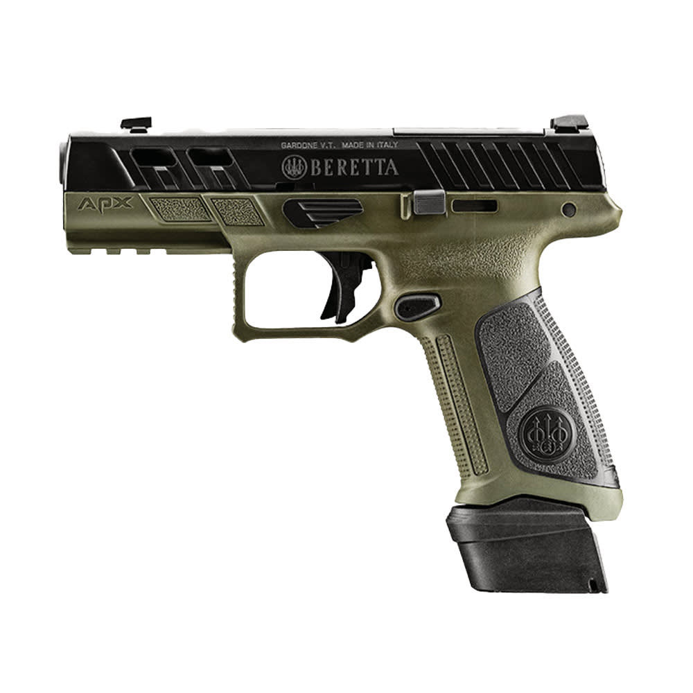Beretta APX-A1 Full Size Ported 9x19mm 4.25" Bbl Striker Olive Drab Green Pistol w/(2) 17rd & (1) 21rd Mags JAXA1F921PTODG