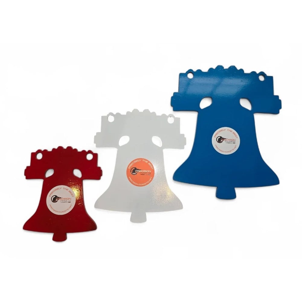 Precision Targets AR500 Liberty Bell Bundle 3 Pack 1 of each Size, 3/8" Thick Steel Target OOE3X3-8LBB-AR500