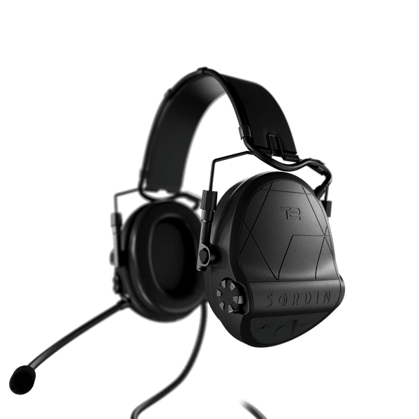 Sordin T2 CC Right Black Leather Memory Foam Headband Black Cups Hearing Protector 305004-10P