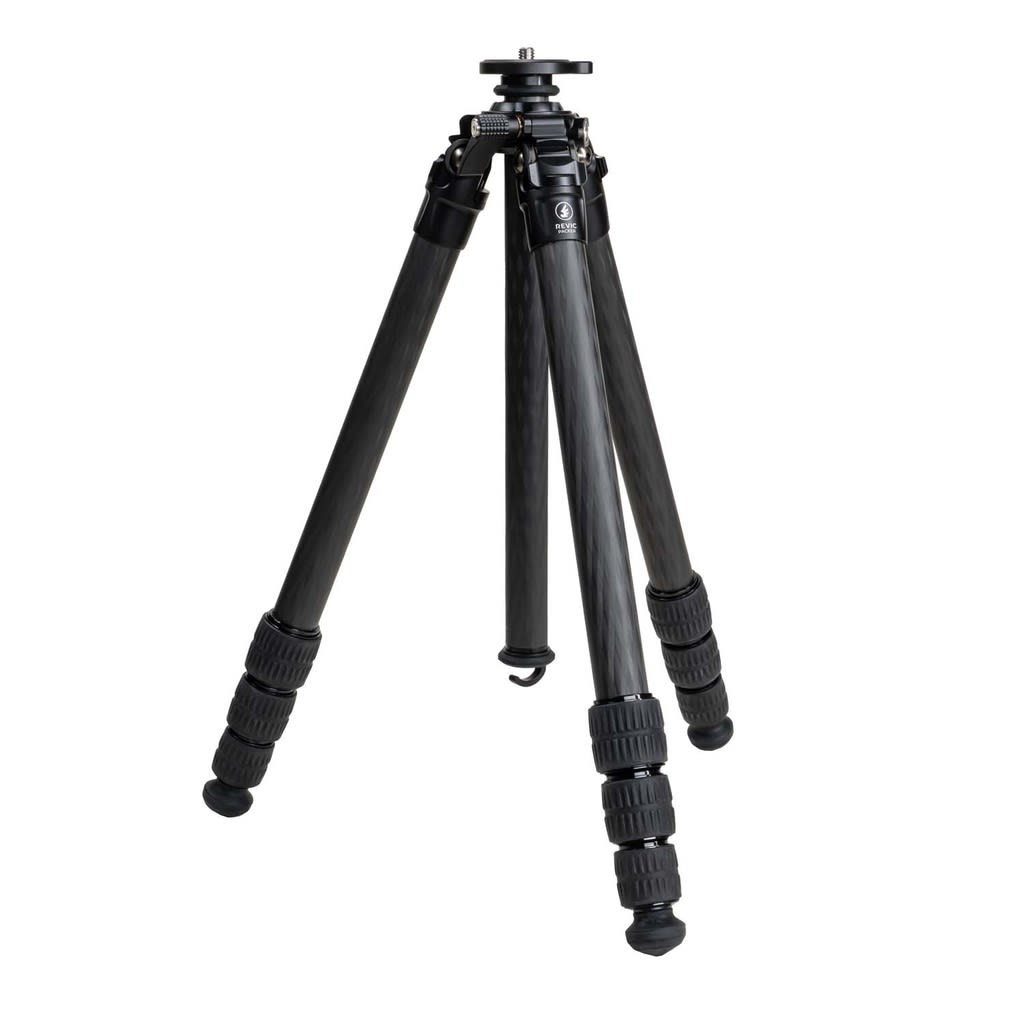 REVIC Optics Packer 3.7" to 60.6" 26.5lbs Capacity 4-Section Carbon Fiber Tripod w/ Rubber & Spiked Feet, Carrying Case PD-G5000