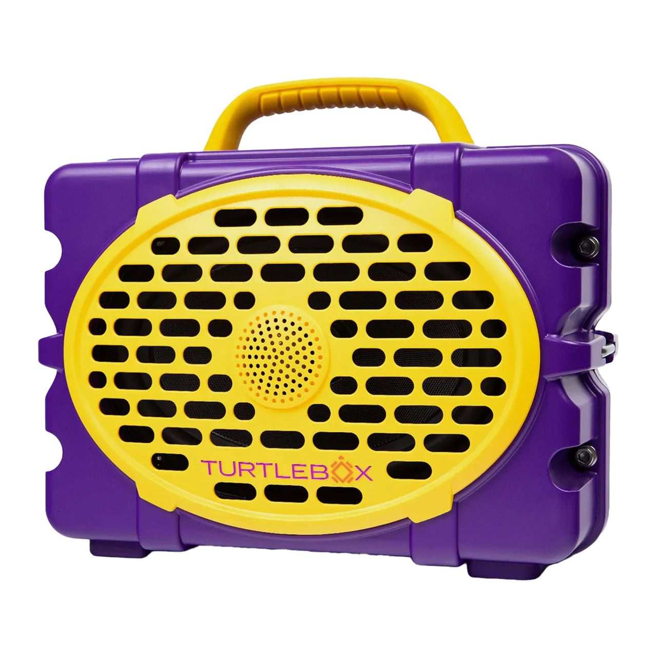 Turtlebox GameDay Series 2.0 Original Outdoor Bluetooth Speaker w/ Party Mode, Waterproof, 25hr Battery, Purple/Gold TB-ORIG-G3-PURP-YLLW-YLLW-2