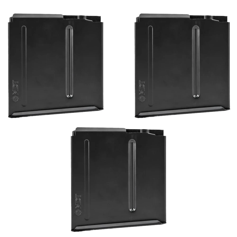MDT 3-Pack LA .300 WM 3.56 5rd Blk Metal Magazine Bundle 102142-BLK-MDT-KIT-3X