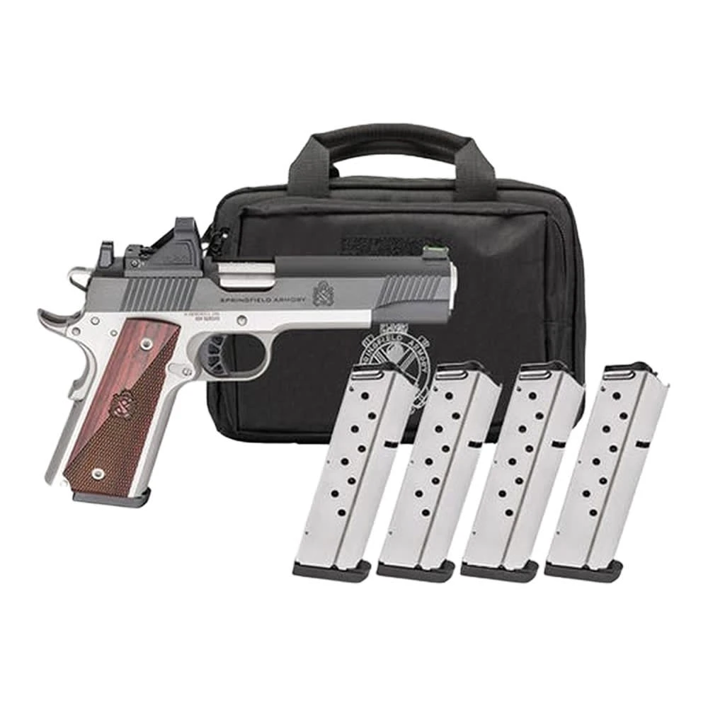 Springfield Armory Ronin 1911 .45 ACP 5" Bbl Blued/Stainless Handgun w/ Viridian RFX11 Optic, Pistol Bag, 4x8rd Mags PX9120LAOS-PAC