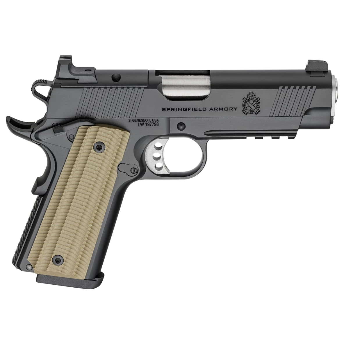 Springfield Armory 1911 Operator 9mm 4.25" Bbl Black Handgun w/ AOS Plate, U-Notch Tritium Sights, 2x9rd Mags PO9227AOS