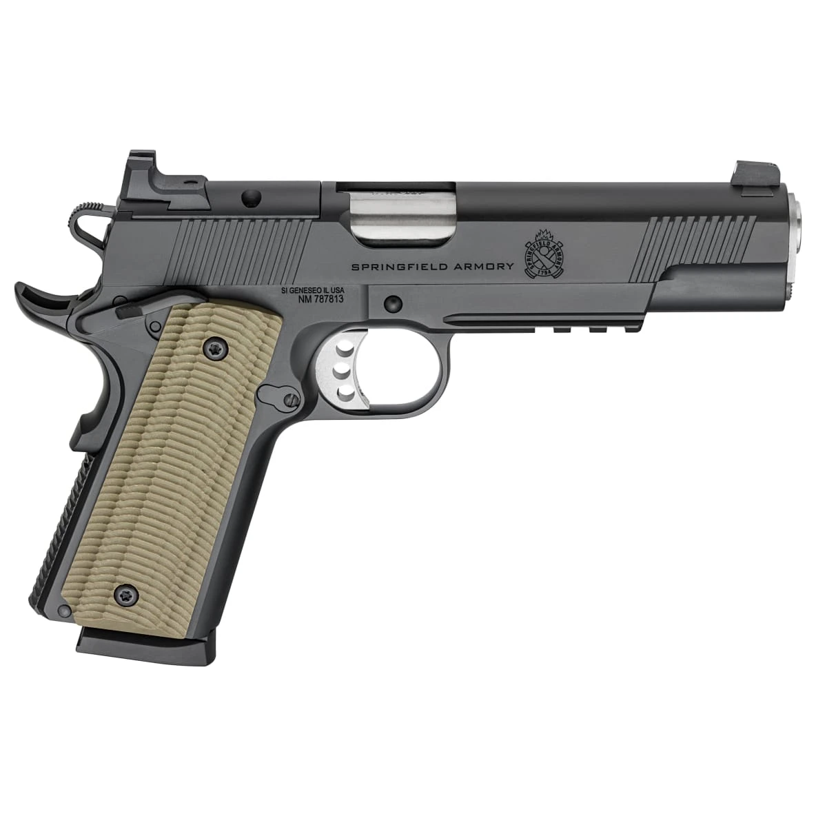 Springfield Armory 1911 Operator 9mm 5" Bbl Black Handgun w/ AOS Plate, U-Notch Tritium Sights, 2x9rd Mags PO9229AOS