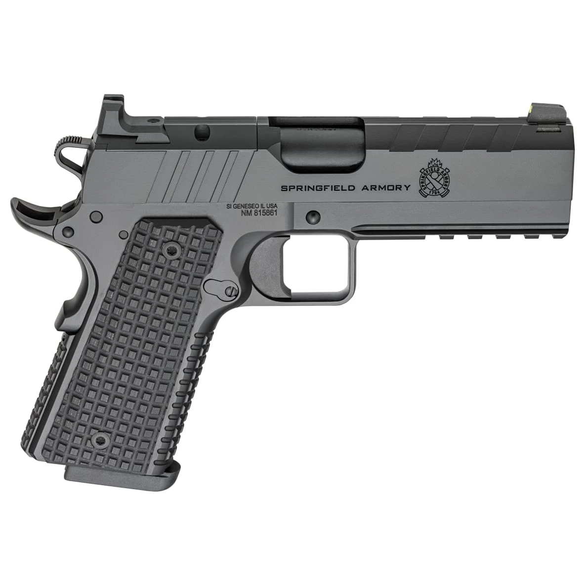 Springfield Armory 1911 Emissary 9mm 4.25" Bbl Black Handgun w/ AOS Plate, U-Notch Tritium Sights, 2x9rd Mags PX9227LAOS