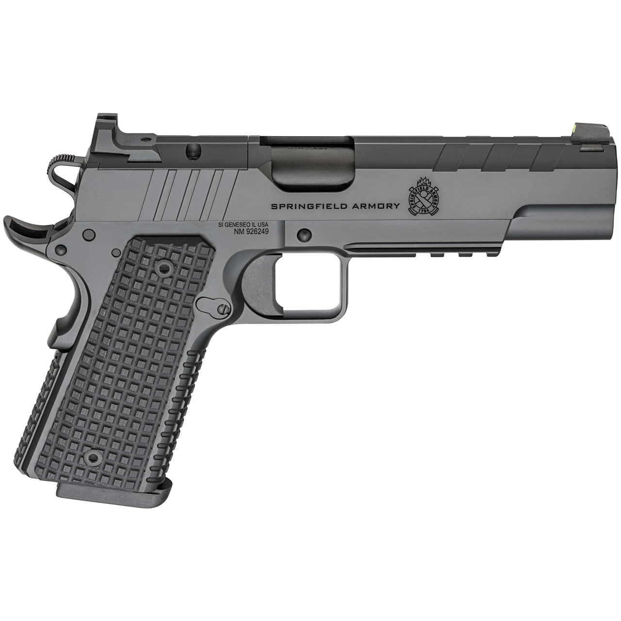 Springfield Armory 1911 Emissary 9mm 5" Bbl Black Handgun w/ AOS Plate, U-Notch Tritium Sights, 2x9rd Mags PX9229LAOS