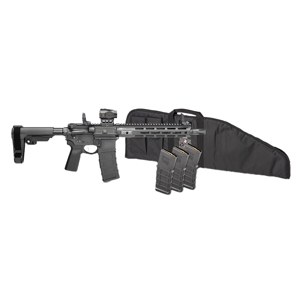Springfield Armory Saint Victor 5.56 NATO 11.5" Bbl Black Pistol w/ Viridian Venta Green Dot, Rifle Bag, 4x10rd Mags, SBA3 Brace STV9115556BPLCV2-PAC