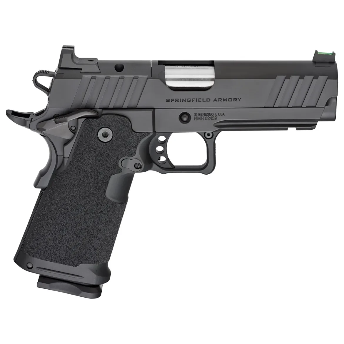 Springfield Armory 1911 DS Prodigy 9mm 4.25" Bbl Black Handgun w/ AOS Plate, U-Notch Fiber Optic Sights, 1x17rd & 1x20rd Mags PH9117AOS