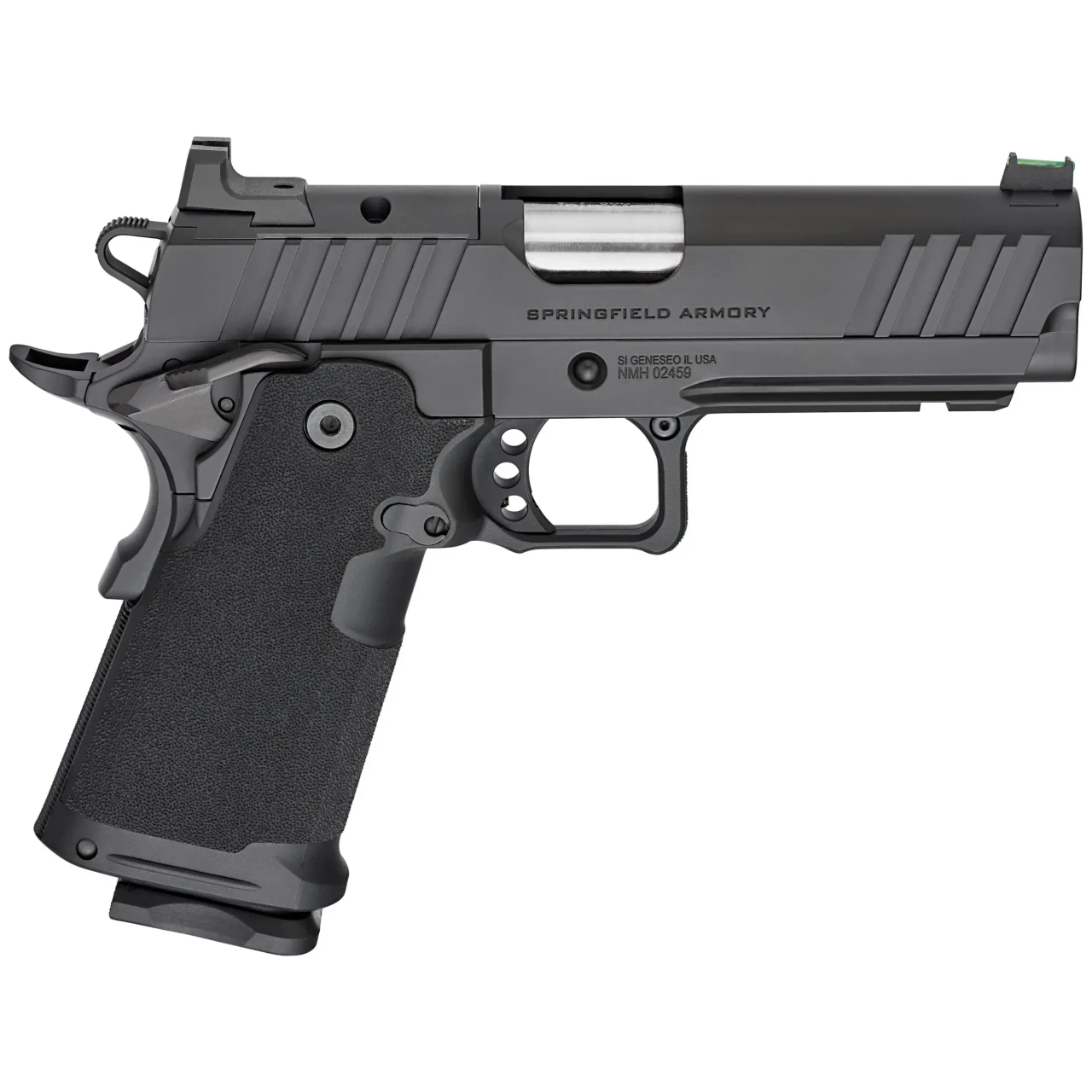 Springfield Armory 1911 DS Prodigy 9mm 4.25" Bbl Black Handgun w/ AOS Plate, U-Notch Fiber Optic Sights, 1x17rd & 1x20rd Mags PH9117AOS
