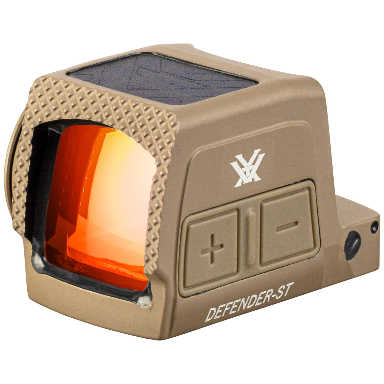 Vortex Optics Defender ST Tan Enclosed Solar Micro Red Dot Sight w/3 MOA Dot & 32 MOA Circle, Motion Activated, DeltaPoint Pro Mount DFST-MRD3-E-T