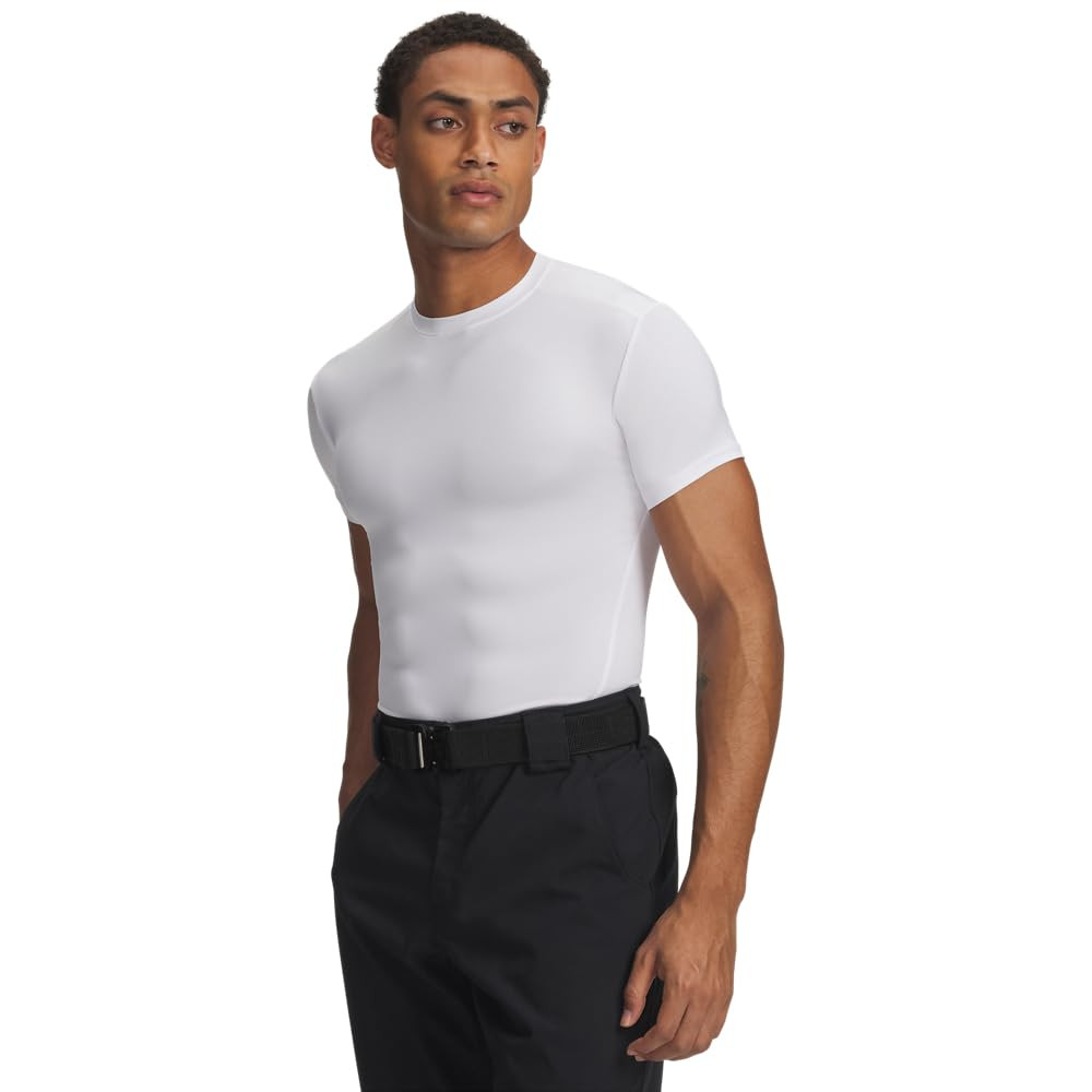 Under Armour Men's Tactical Shortsleeve White Compression Shirt 1216007-10000