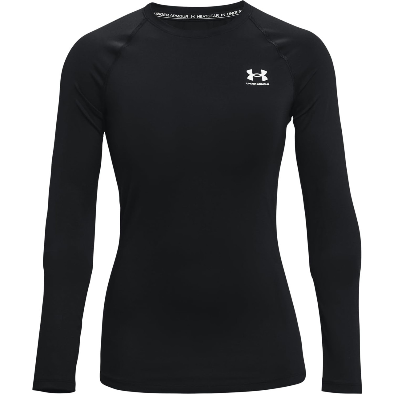 Under Armour Women's Heatgear Longsleeve Black/White Compression Shirt 1365459-00100