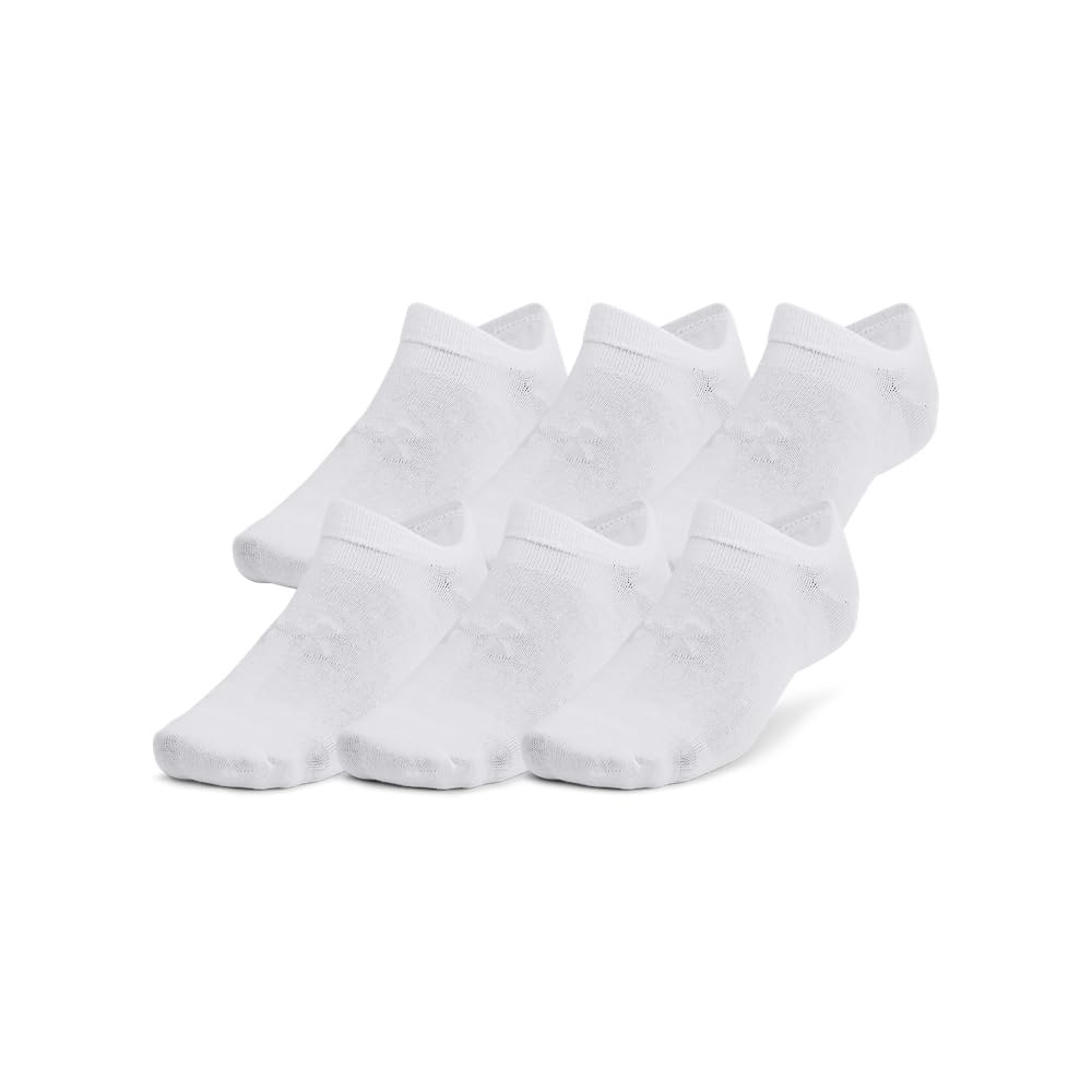 Under Armour Adult Unisex Essential White/Halo Gray No-Show Socks 1382611-10000