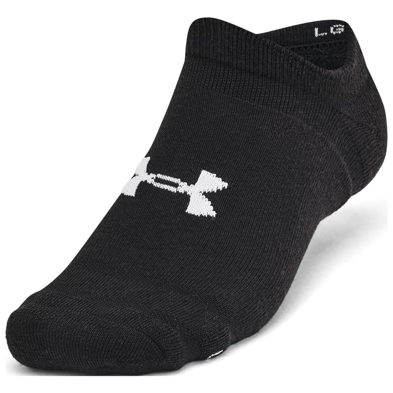 Under Armour Adult Unisex Essential Cushion Black/Halo Gray No-Show Socks 1387057-00200