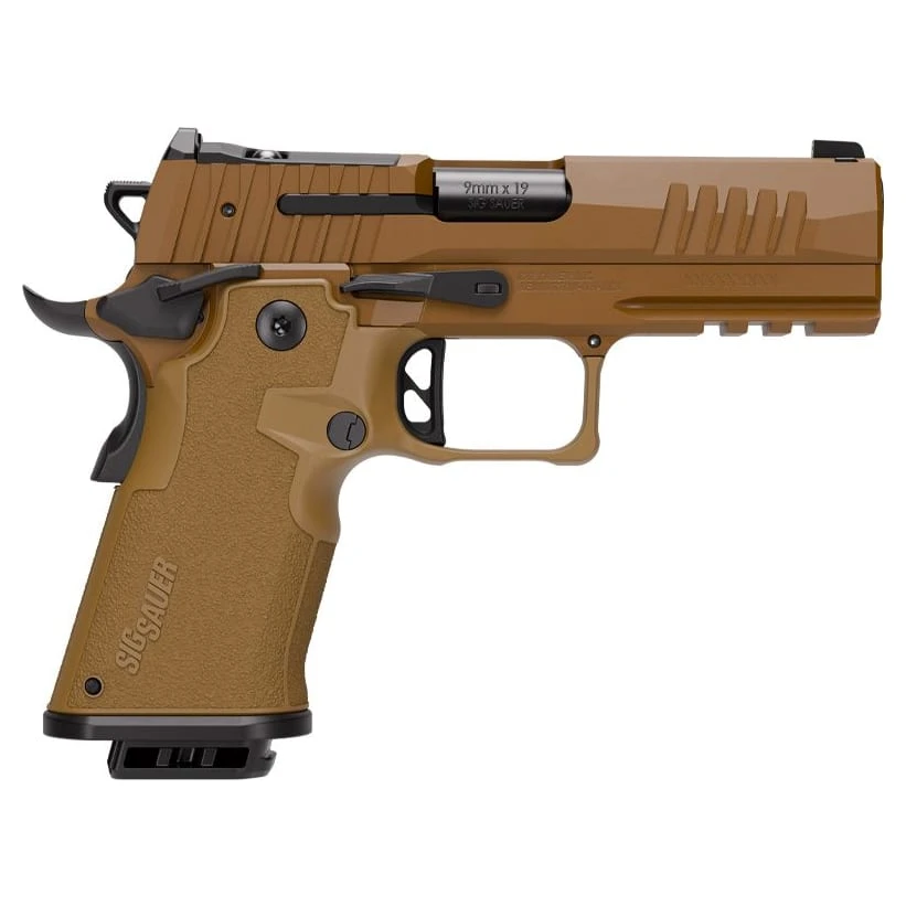 Sig Sauer P211 Carry 9mm 4.2" Bull Bbl Coyote Handgun w/ SIG-LOC Slide, Ambi Controls, 1x17rd & 2x21rd Magazines 211CA-9-CXR3