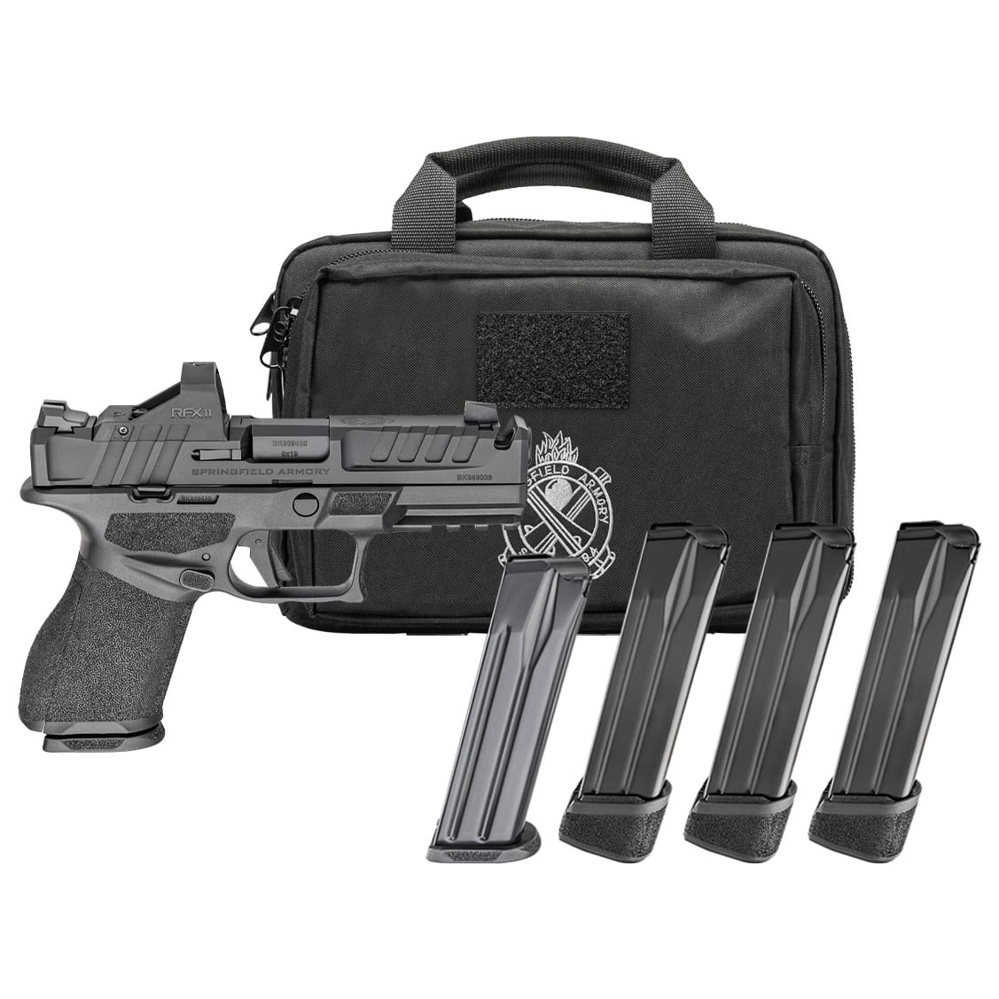 Springfield Armory Echelon 4.0C Compact 9mm 4" Bbl Black Handgun w/ Viridian RFX11 Optic, Pistol Bag, 1x15rd & 3x18rd Mags EC9409B-COMP-PAC