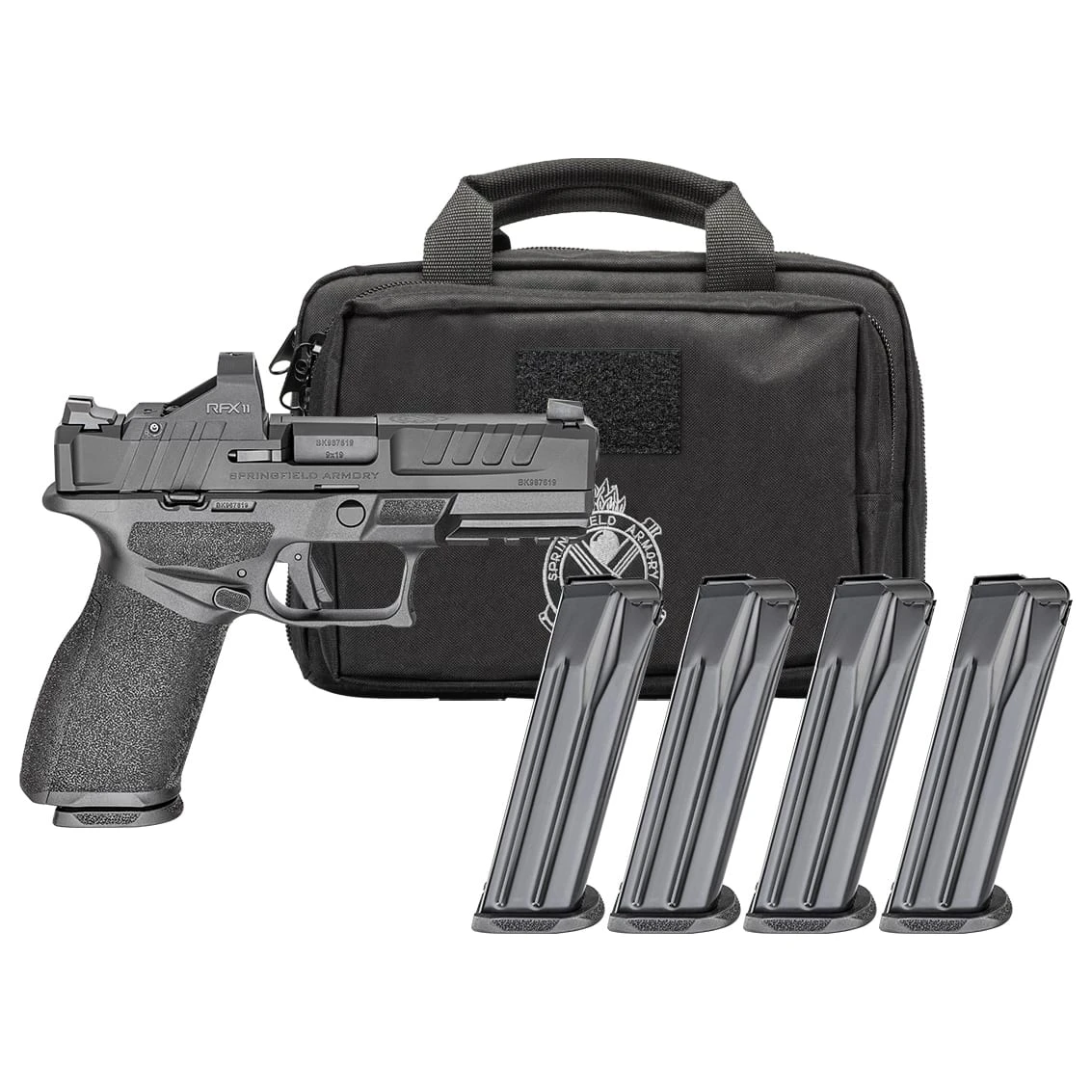 Springfield Armory Echelon 4.0FC 9mm 4" Bbl Black Handgun w/ Viridian RFX11 Optic, Pistol Bag, 4x10rd Mags EC9409BFCLC-PAC