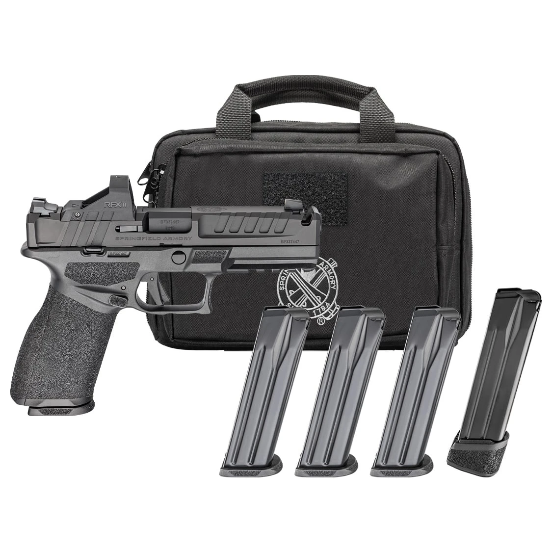 Springfield Armory Echelon 4.5F Full Size 9mm 4.5" Bbl Black Handgun w/ Viridian RFX11 Optic, Pistol Bag, 3x17rd & 1x20rd Mags EC9459B-COMP-PAC