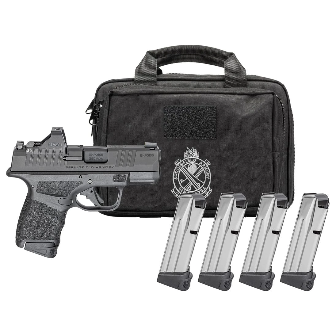 Springfield Armory Hellcat 9mm 3" Bbl Black Handgun w/ Viridian RFX11 Optic, Pistol Bag, 4x10rd Mags HC9319BOSPLC-PAC