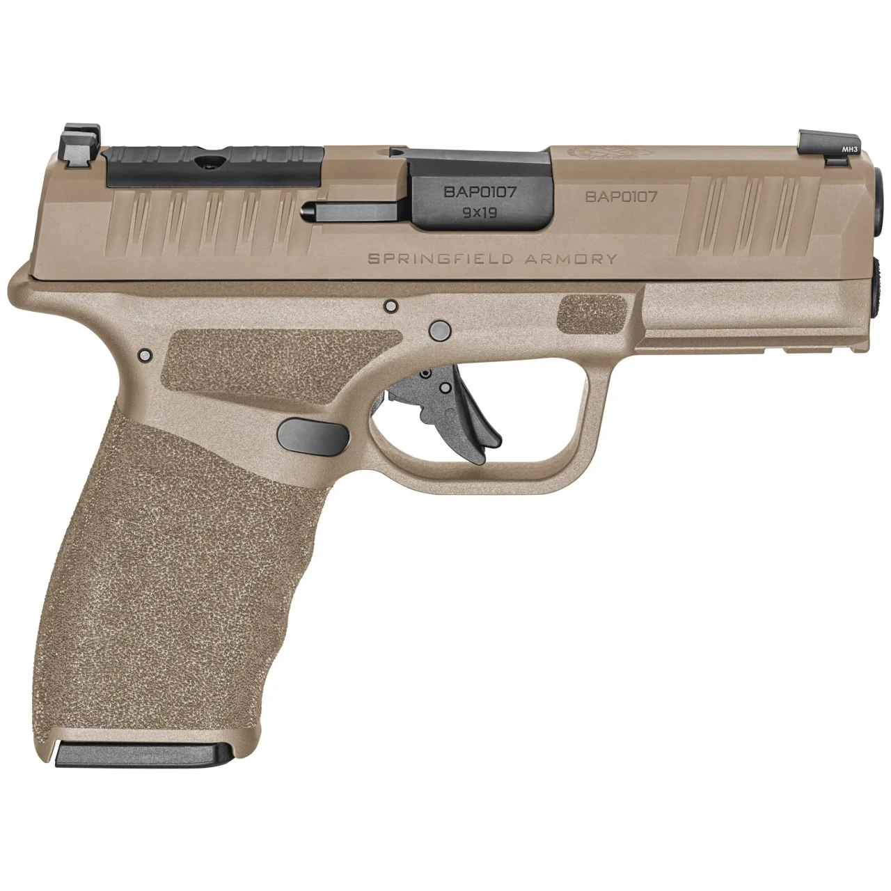 Springfield Armory Hellcat Pro 9mm 3.8" Bbl FDE Optic Ready Handgun w/ Tritium Sights. 2x10rd Mags HCP9379FOSPLC