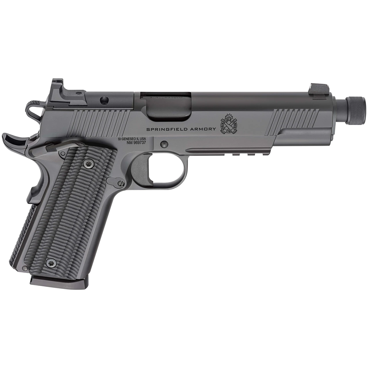 Springfield Armory 1911 Operator .45 ACP 5" Threaded Bbl Black Handgun w/ AOS Plate, U-Notch Tritium Sights, 2x8rd Mags POT9240AOS