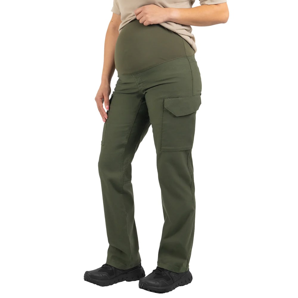 First Tactical Women's V2 Tactical Maternity Pants 2-Way Stretch Water Resistant Double-Dyed OD Green 124011M-830-0-U, 12/Tall - First Tactical