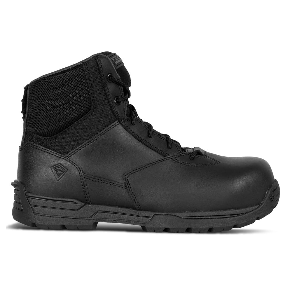 First Tactical Men's 6" Duty Safety Toe Side-Zip Black Boots 165924-019, 14W - First Tactical