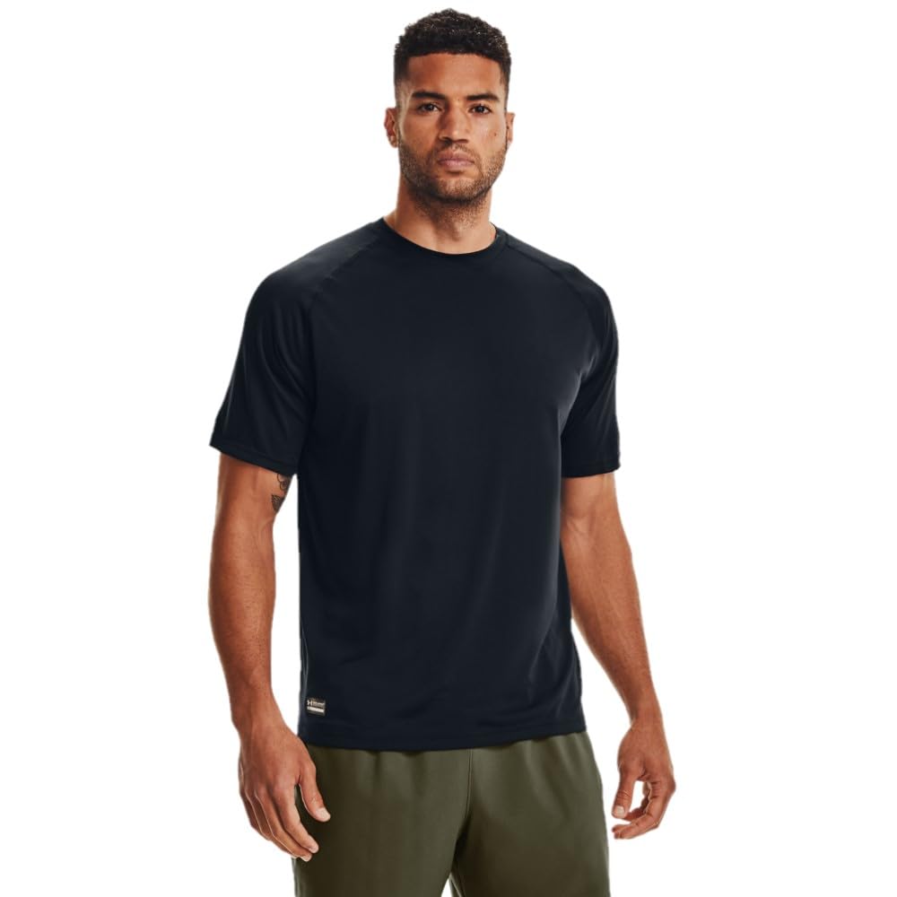 Under Armour Men's Tactical Tech Shortsleeve Dark Navy Blue/Clear Shirt 1005684-46500, Small - Under Armour