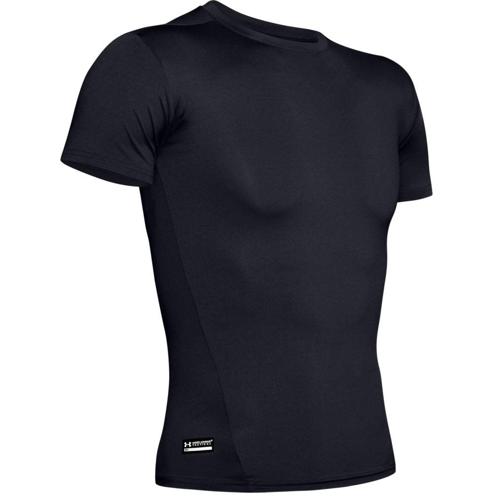Under Armour Men's Tactical Shortsleeve Black/Clear Compression Shirt 1216007-00100, XL/Tall - Under Armour