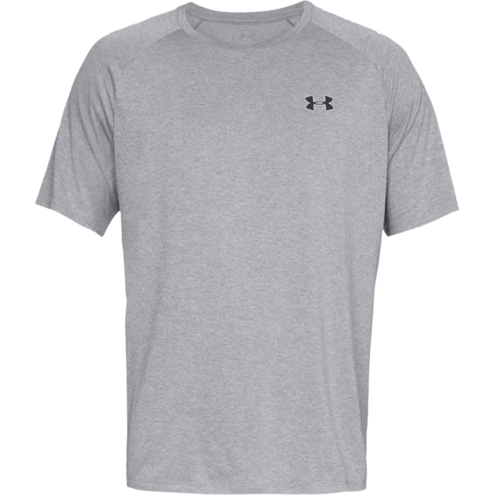 Under Armour Men's Tech 2.0 Shortsleeve Steel Light Heather/Black Shirt 1326413-03600, 4XL - Under Armour