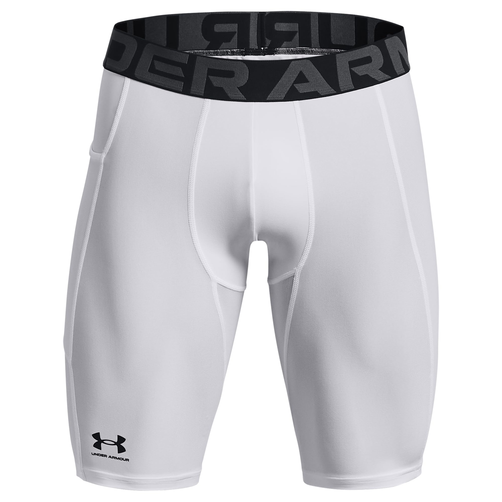 Under Armour Men's Heatgear Armour White/Black Long Shorts 1361602-10000, Medium - Under Armour