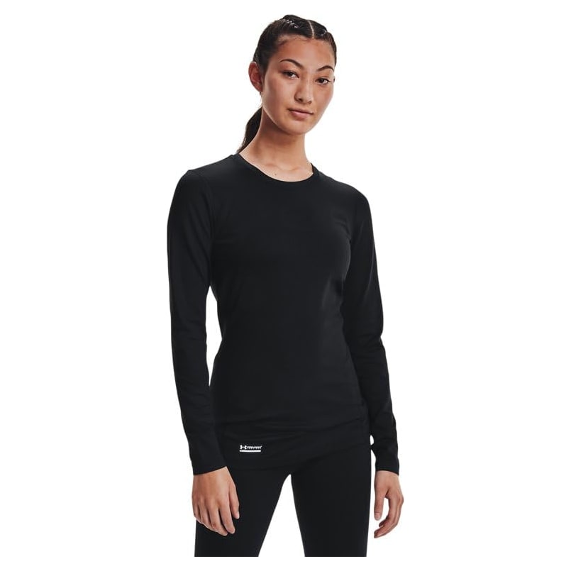 Under Armour Women's Tactical Longsleeve Black Crew Top Shirt 1365394-00100, Large - Under Armour