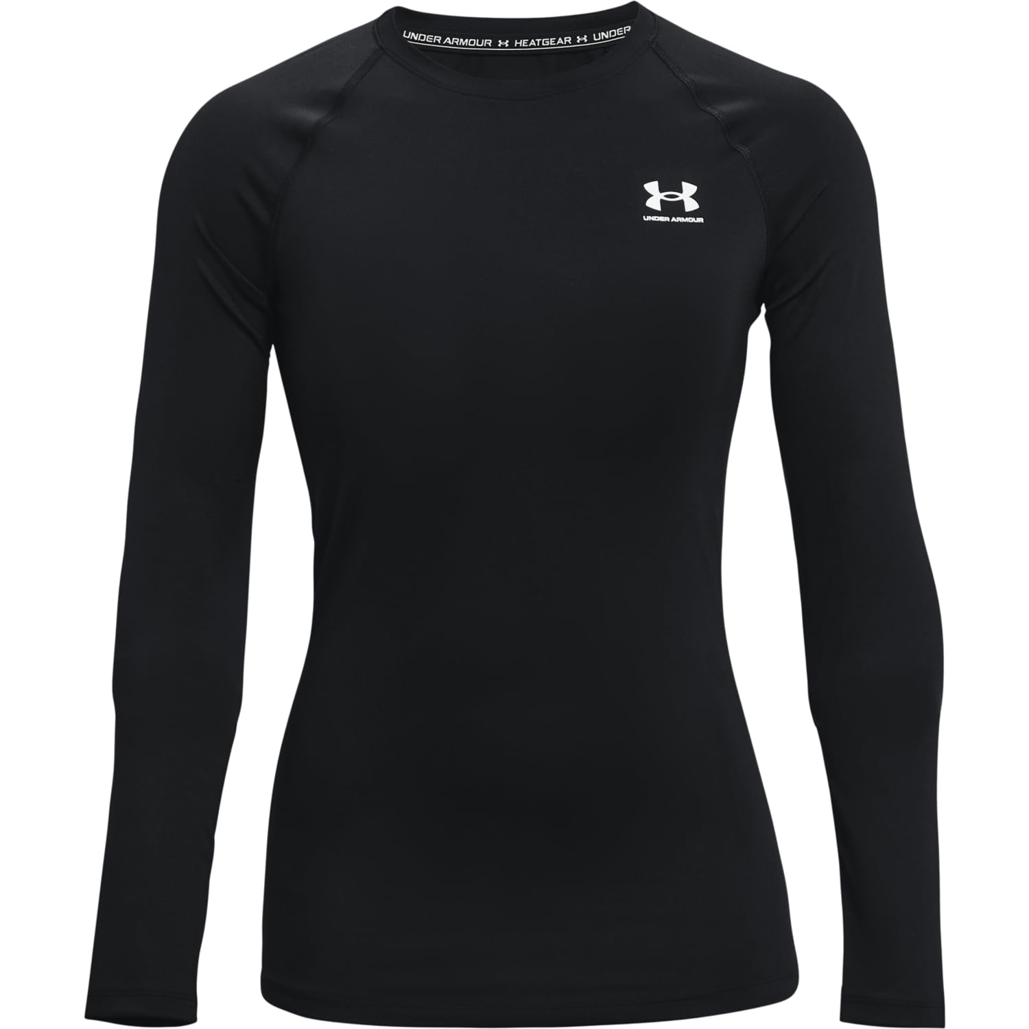 Under Armour Women's Heatgear Longsleeve Black/White Compression Shirt 1365459-00100, XL - Under Armour