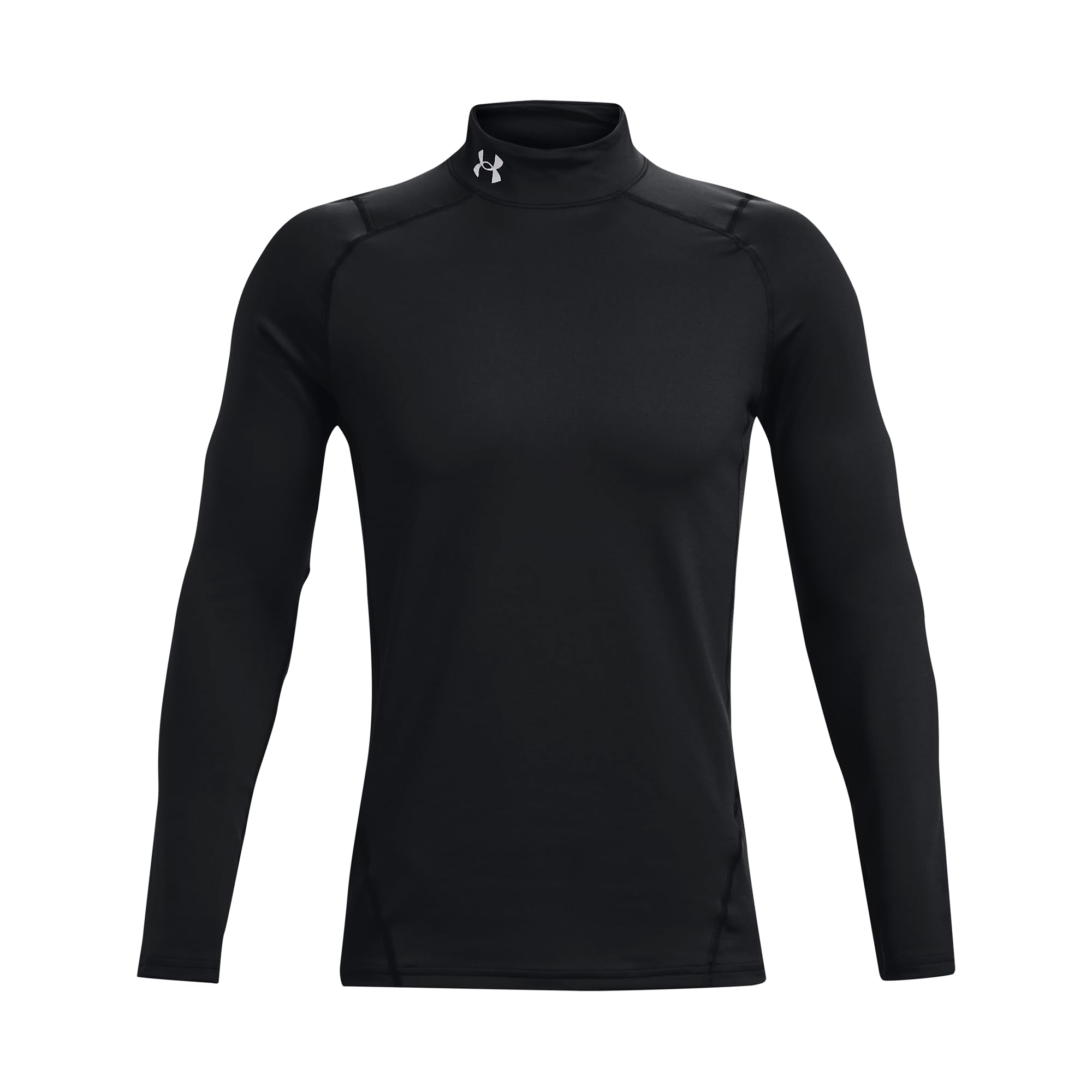 Under Armour Men's Coldgear Longsleeve Black/White Fitted Mock Shirt 1366066-00100, XL/Tall - Under Armour