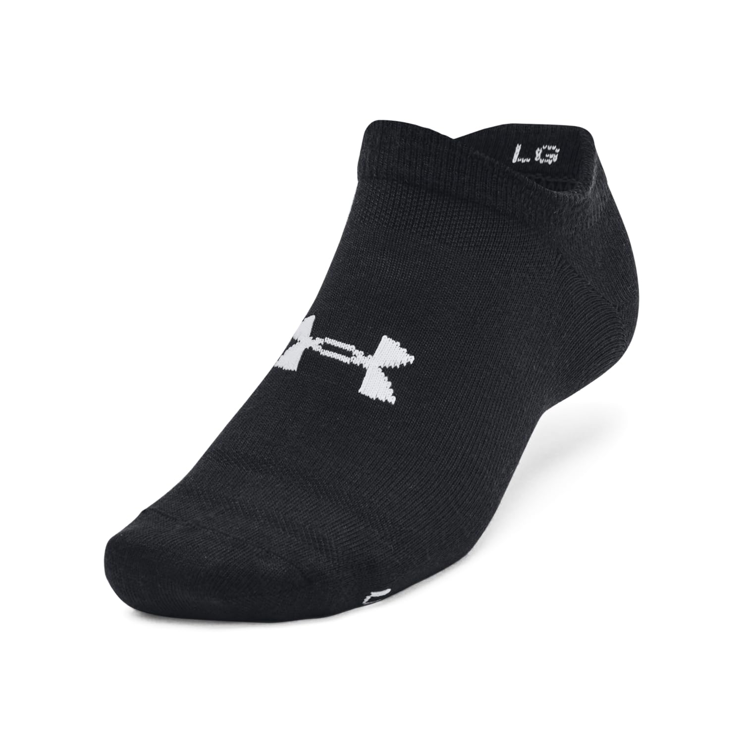 Under Armour Adult Unisex Essential Black/Halo Gray No-Show Socks 1382611-00200, Small - Under Armour