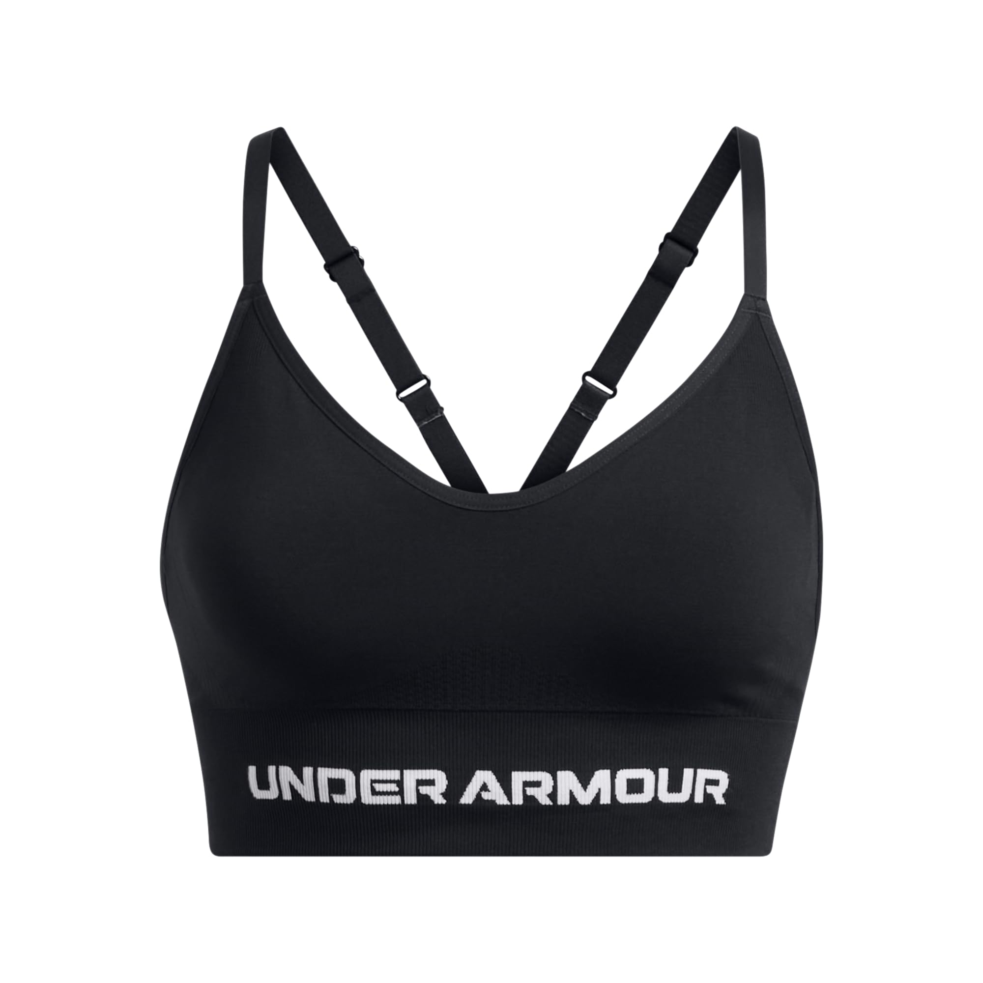 Under Armour Women's Vanish Seamless Low Bra Black/White 1384417-00100, XXL - Under Armour