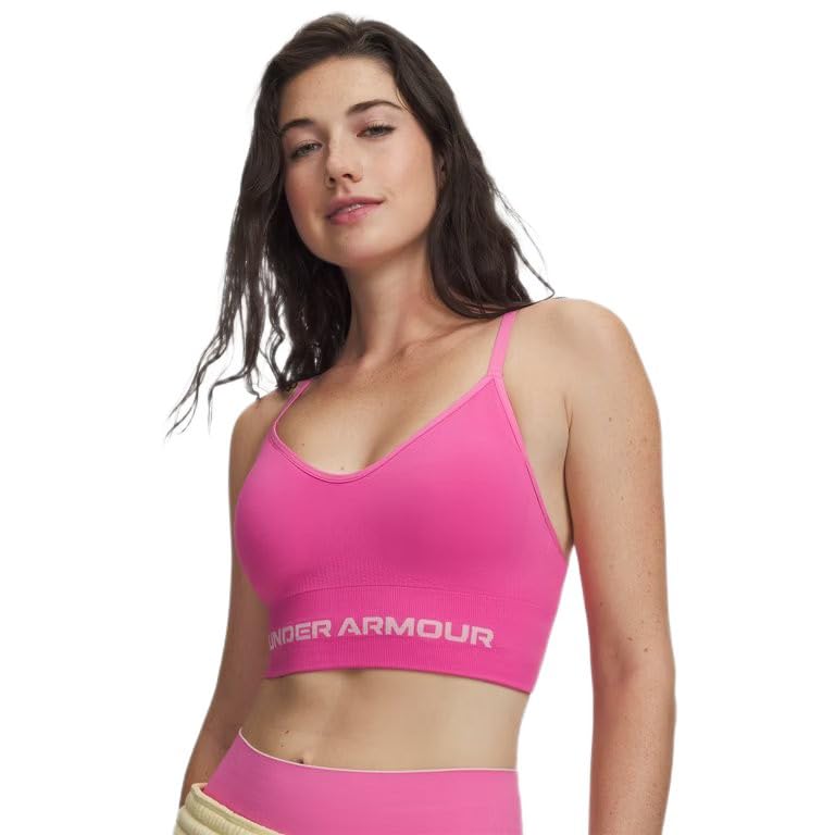 Under Armour Women's Vanish Seamless Low Bra Pink Frenzy/Prime Pink 1384417-63700, XL - Under Armour